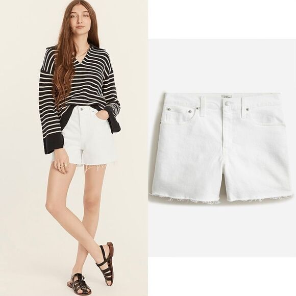 NWT J. Crew High-rise denim short in white - Picture 1 of 12